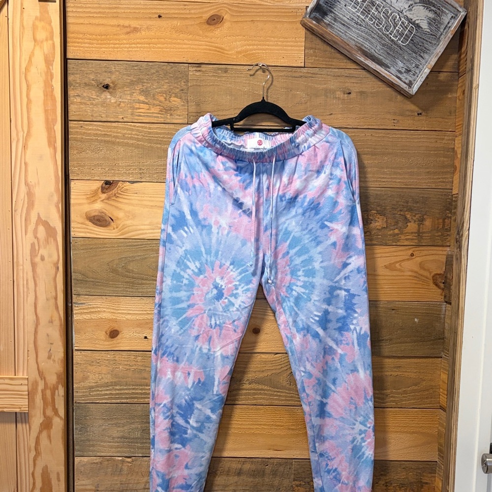 Simply Southern Tie-Dye Pants - Blue and Pink